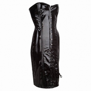 Model 16 Lak CorsetJurk PVC-Zwart