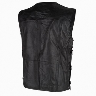 Heren Leren Bikervest