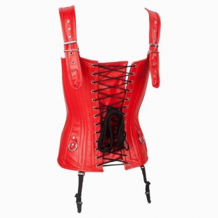 Model 01 Leren Corset Rood