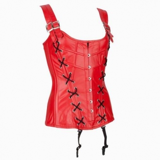 Model 04 Leren Corset  Rood