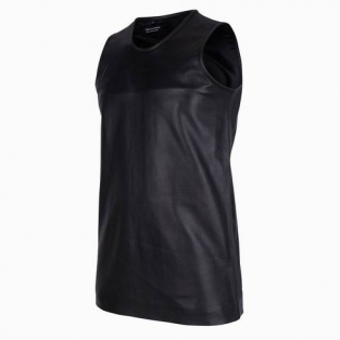 Heren Leren Tank Top